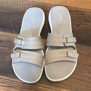 Clarks Women's Taupe Slide Sandals